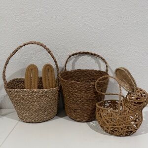 Simply Southern Woven Baskets Set - Natural Brown
